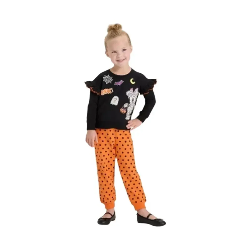 NWOT Disney toddler girls sz 2T Halloween 2 piece set w/ Minnie Mouse mummy top